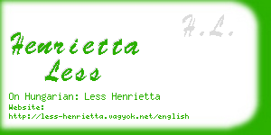 henrietta less business card